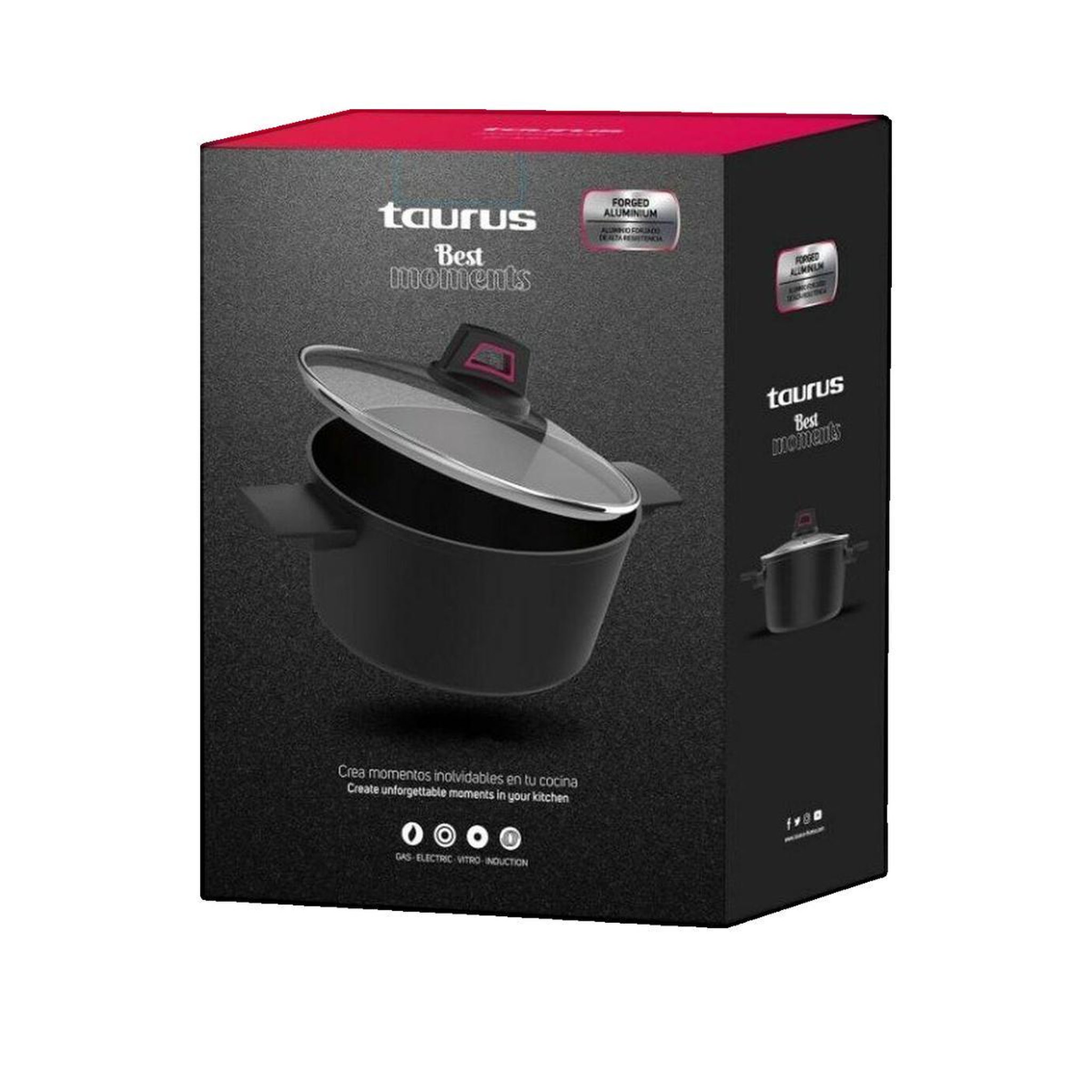 Voir la diapositive 2 : Taurus Casserole Taurus KCK4024 avec revêtement antiadhésif Legend Force 24 cm