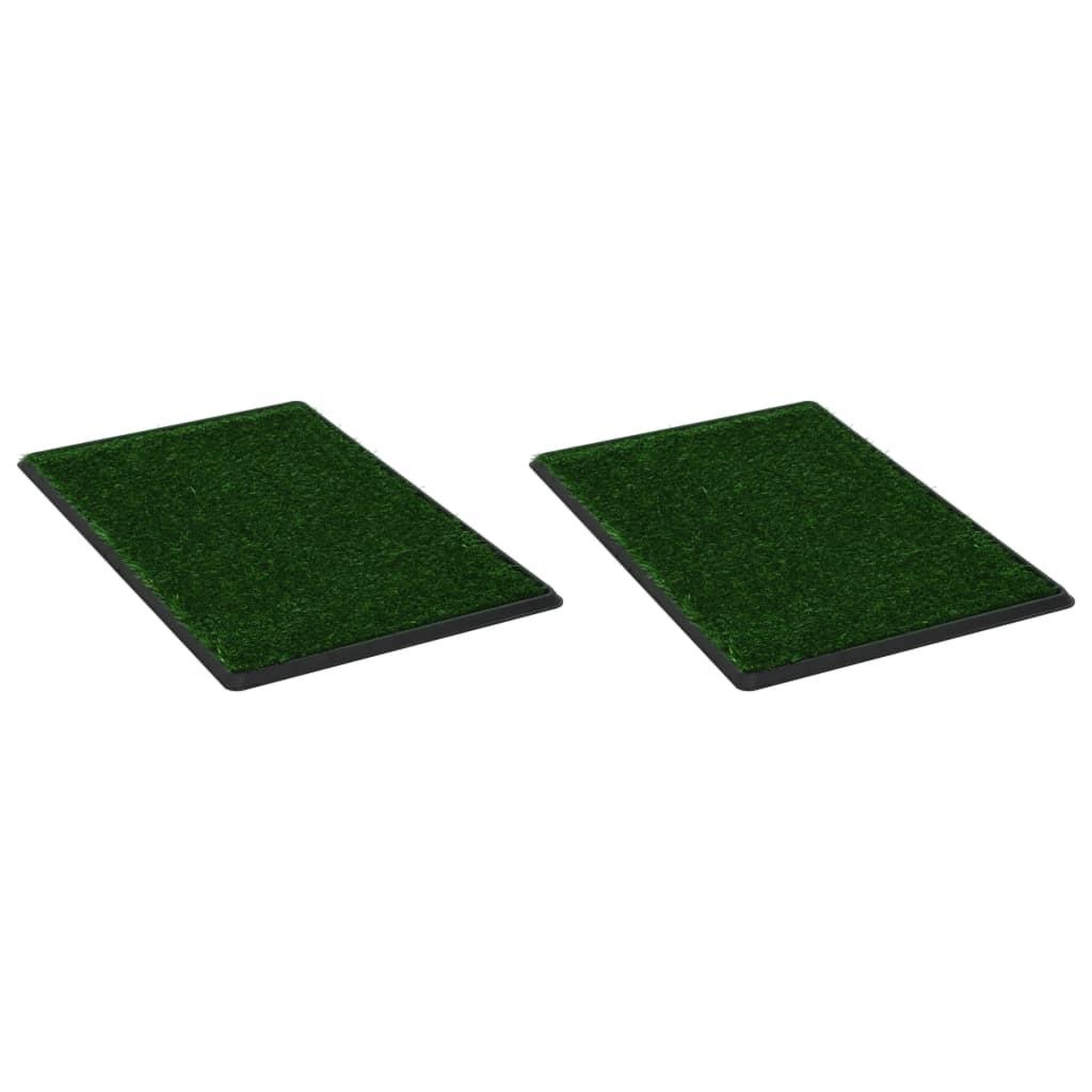 Voir la diapositive 2 : VIDAXL Tapis pour animaux 2 pcs avec plateau et gazon artificiel Vert