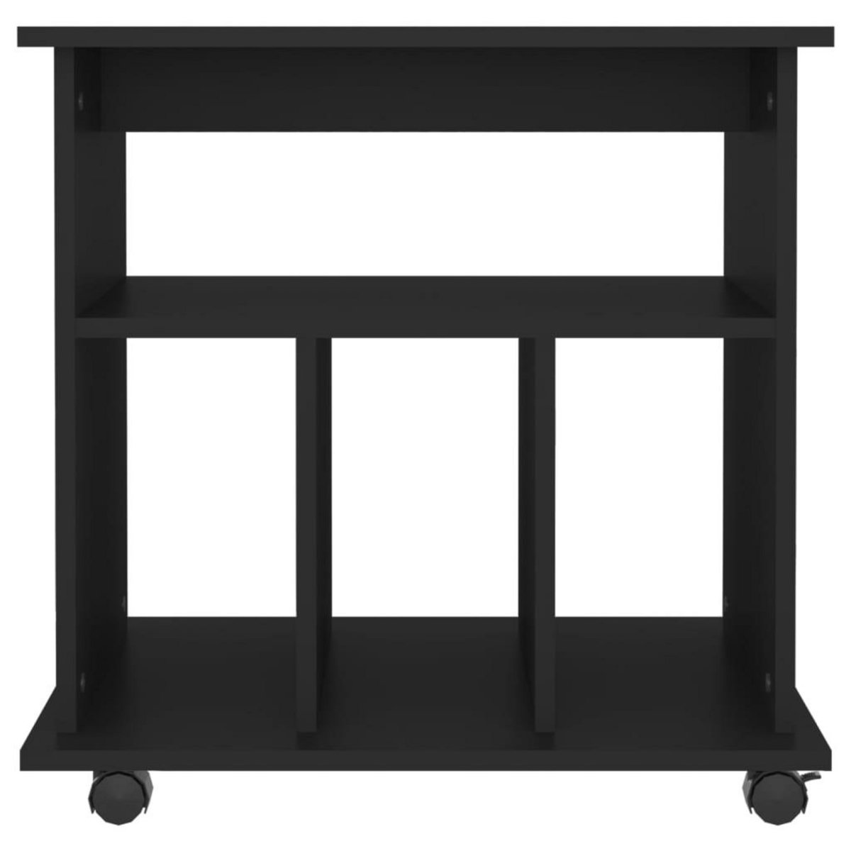 VIDAXL Armoire a roulettes Noir 60x45x60 cm Bois d'ingenierie