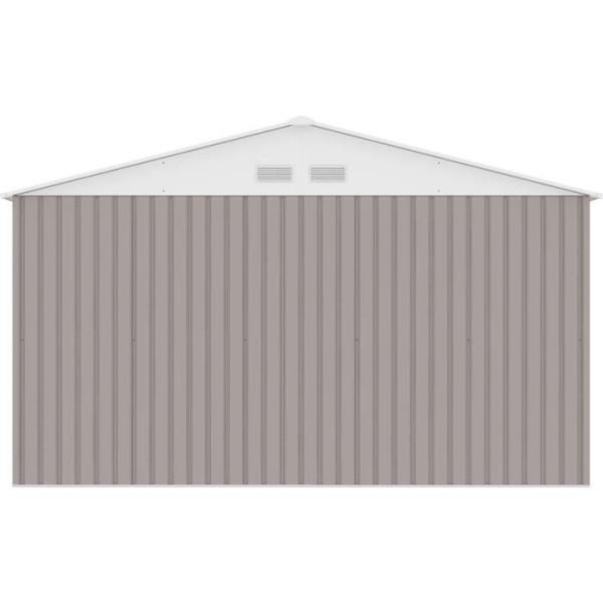 Voir la diapositive 5 : MARKET24 JUPITER Abri de jardin en métal 10,85 m² - 340 x 319 x 210 cm - Kit d'ancrage inclus, 2 portes coulissantes - Taupe