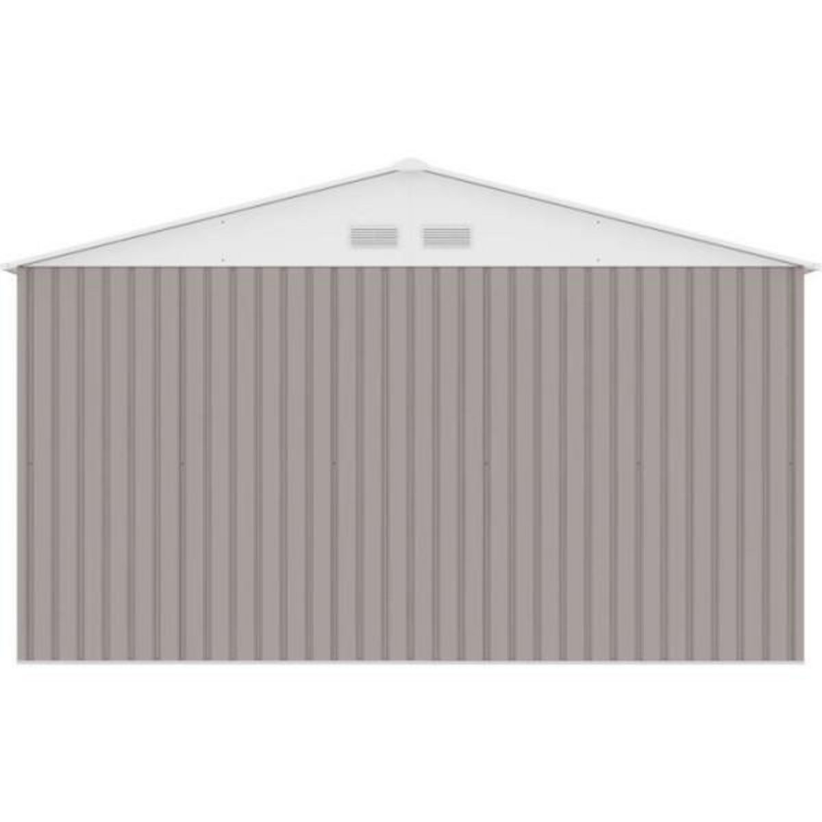 MARKET24 JUPITER Abri de jardin en métal 10,85 m² - 340 x 319 x 210 cm - Kit d'ancrage inclus, 2 portes coulissantes - Taupe