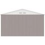 Voir la diapositive 5 : MARKET24 JUPITER Abri de jardin en métal 10,85 m² - 340 x 319 x 210 cm - Kit d'ancrage inclus, 2 portes coulissantes - Taupe