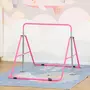 HOMCOM Barre fixe de gymnastique enfant - barre de gymnastique pliable hauteur réglable 4 niv. 88 à 128 cm - acier rose