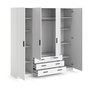 Voir la diapositive 4 : TVILUM Armoire VEGA - Décor Blanc mat - 4 portes + 3 tiroirs - L 195,5 x P 49,6 x H 200,4 cm - TVILUM