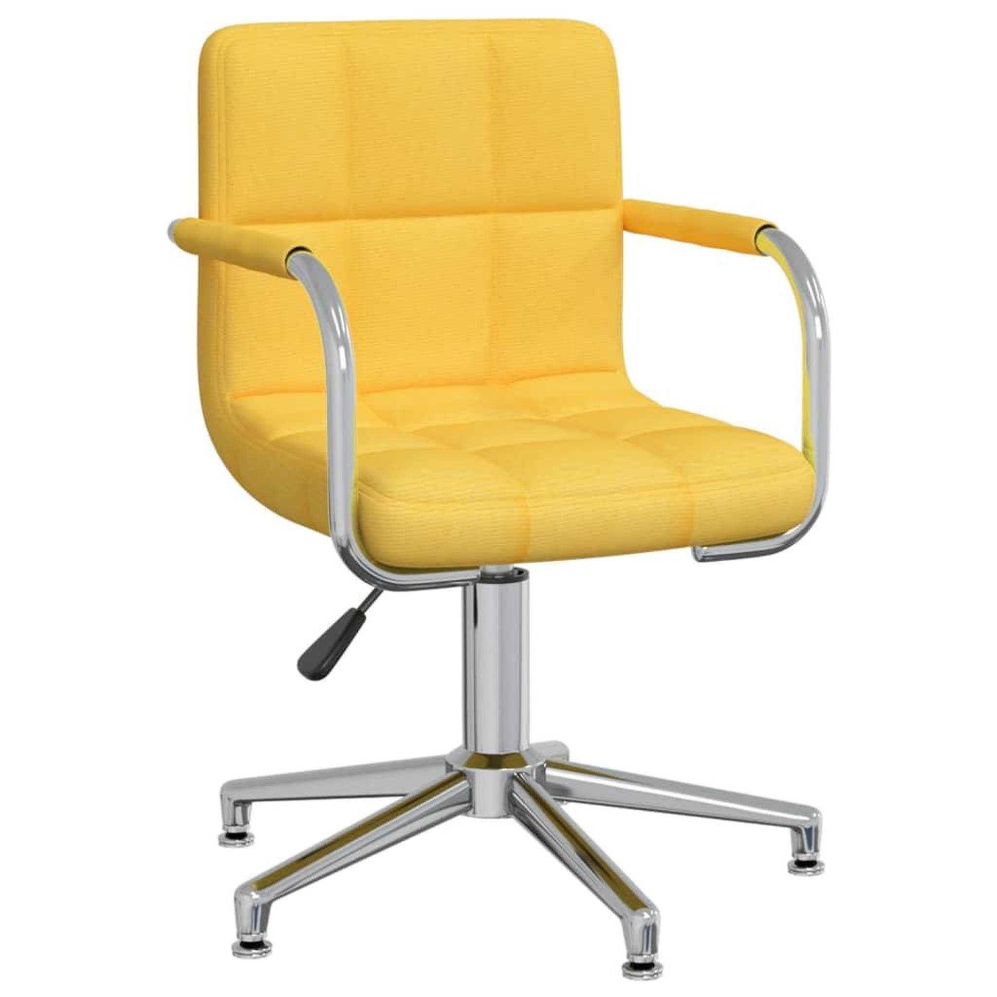Voir la diapositive 2 : VIDAXL Chaise pivotante de bureau Jaune moutarde Tissu