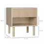 HOMCOM Table de chevet table de nuit design Urban Craft - tiroir coulissant, niche - piètement cylindrique - panneaux particules aspect bois clair