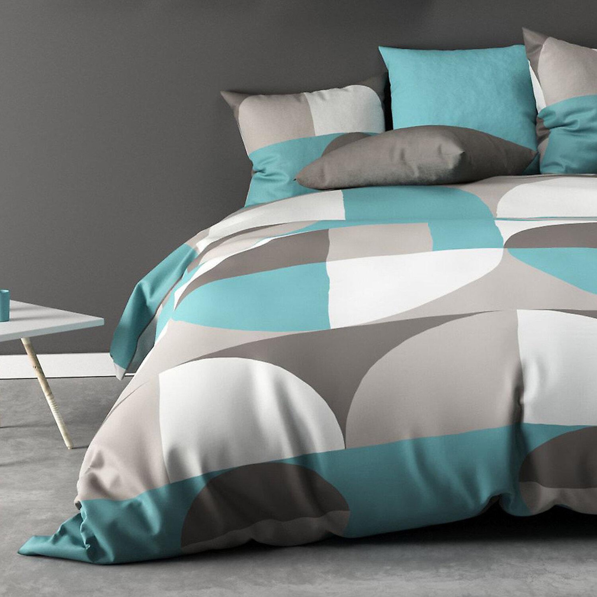 Voir la diapositive 3 : Les Ateliers du Linge Parure housse de couette 100%polyester knavy