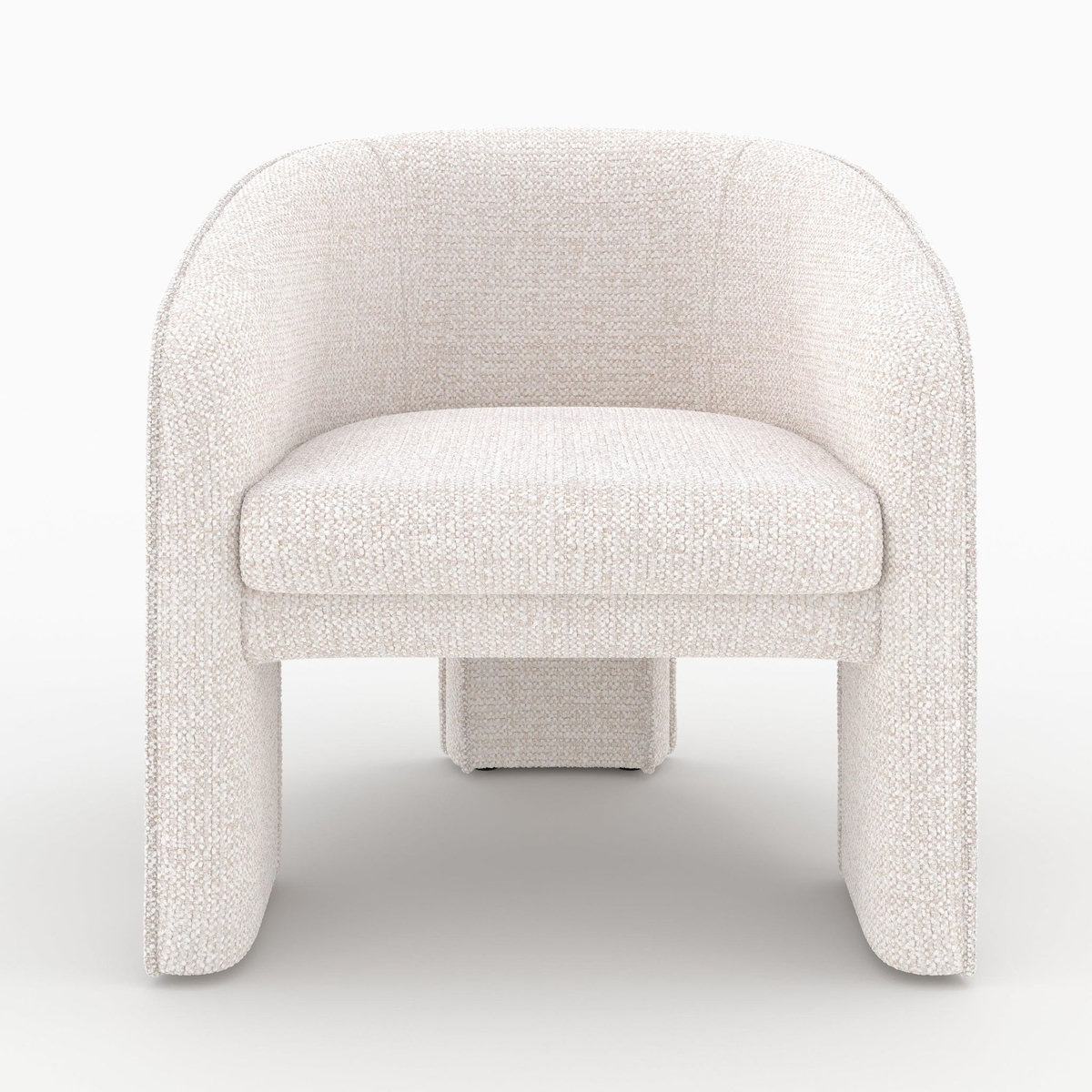 Rendez vous déco Fauteuil en tissu texturé crème-Nelia