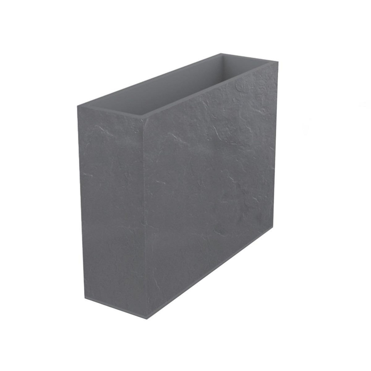 Eda Jardinière rectangulaire Volcania effet pierre 63 L Gris galet - Eda