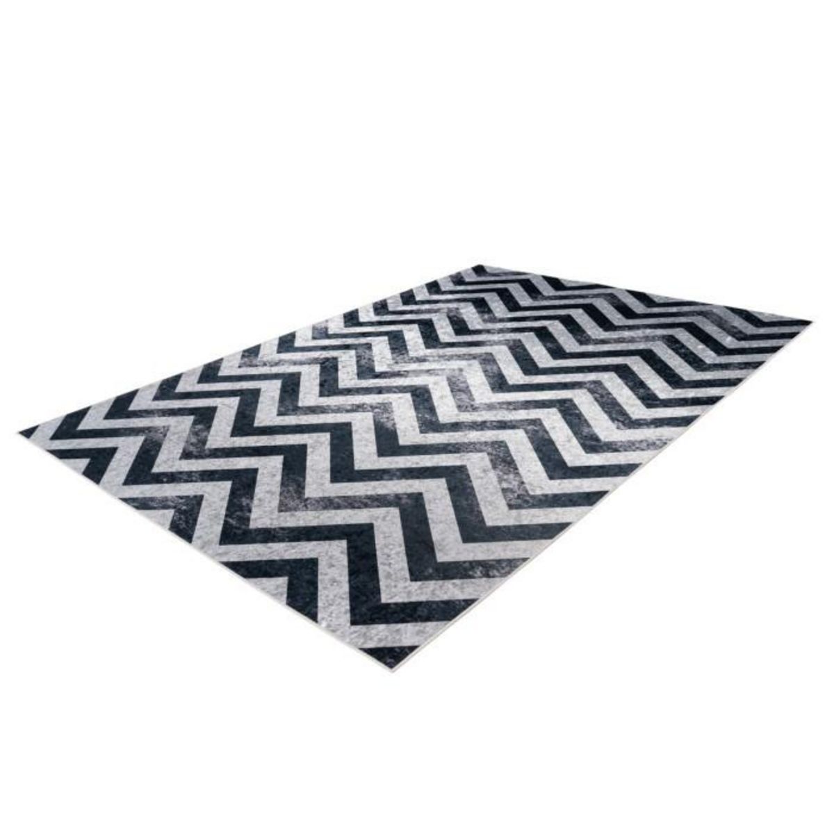 Paris Prix Tapis Imprimé à Poils Courts  Sally  Noir & Gris