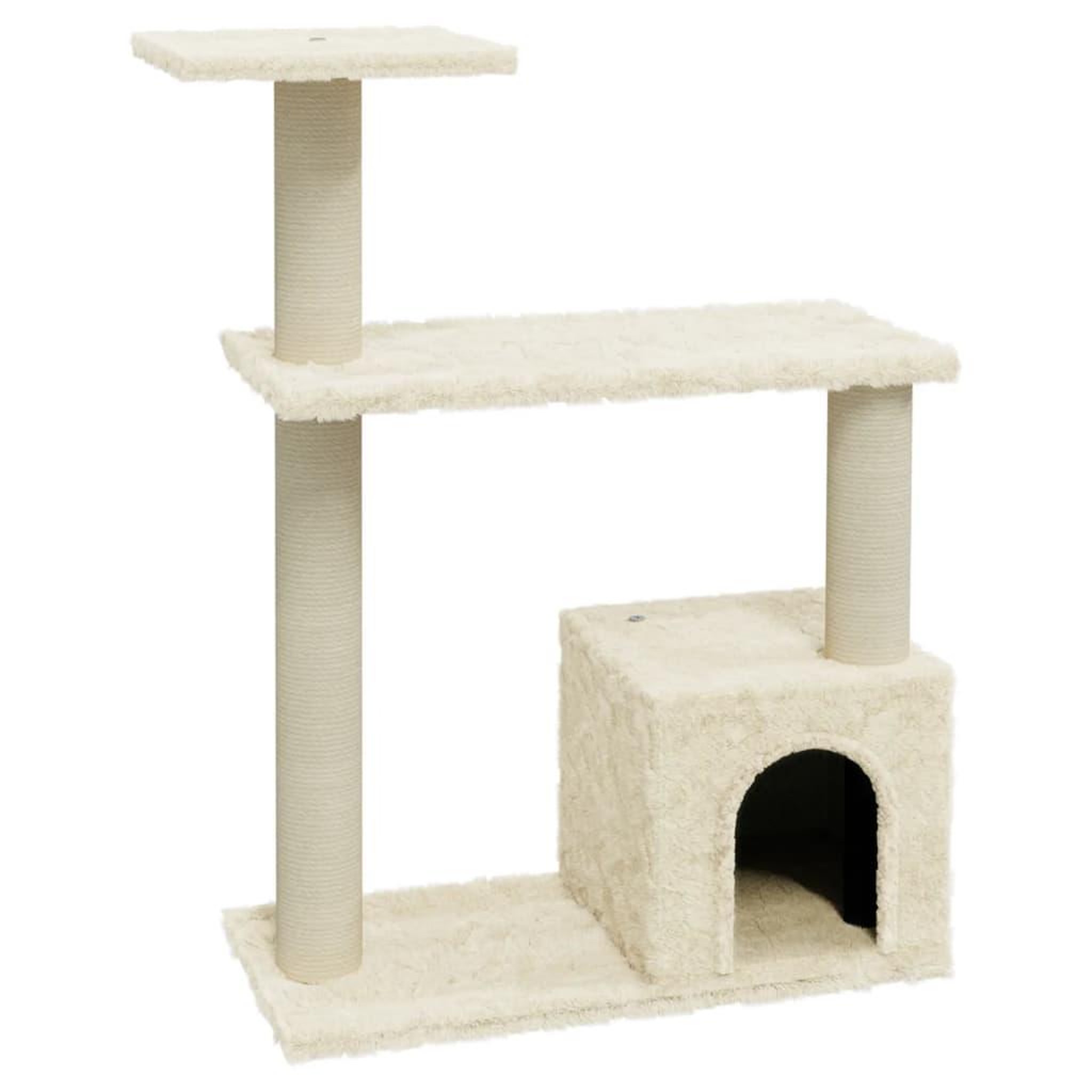 Voir la diapositive 2 : VIDAXL Arbre a chat avec griffoirs en sisal Creme 70 cm