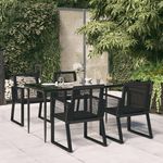 VIDAXL Ensemble a manger de jardin 5 pcs Noir Rotin PVC