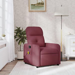 VIDAXL Fauteuil de massage inclinable Rouge bordeaux Tissu