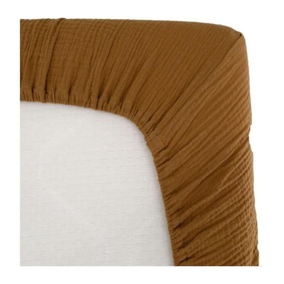 DOMIVA Drap housse lange - DOMIVA - AU FIL DE L'EAU - Caramel - 60 x 120 cm
