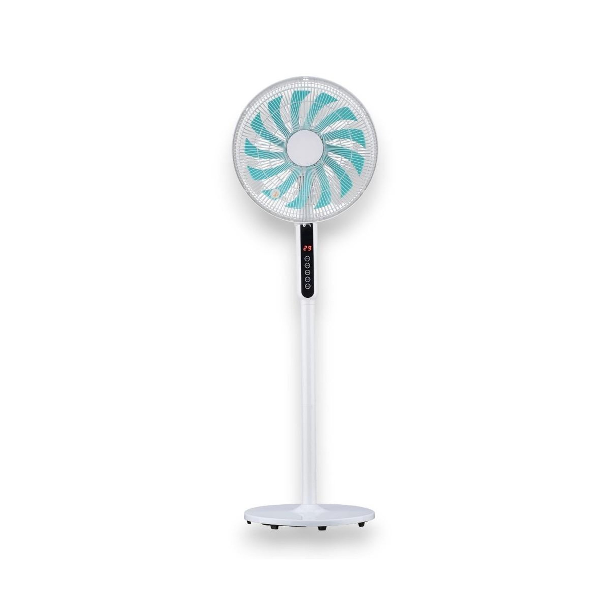 INTEC Ventilateur sur pied 55w 13 pales flux air puissant 3 hauteurs réglables télécommande minuterie ecran tactile intec
