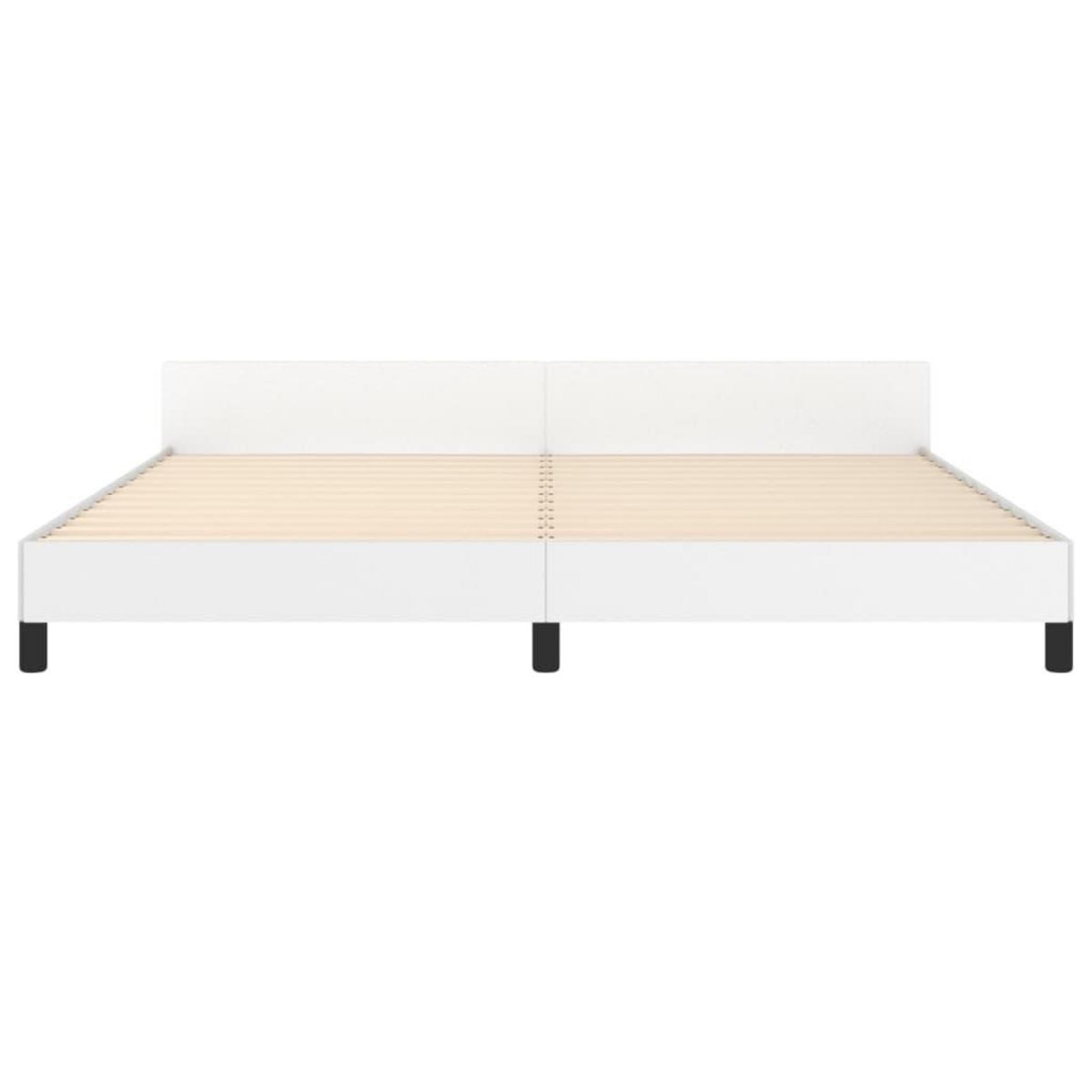 VIDAXL Cadre de lit avec tete de lit sans matelas blanc 200x200 cm