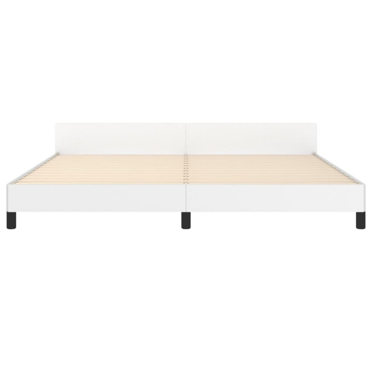 VIDAXL Cadre de lit avec tete de lit sans matelas blanc 200x200 cm