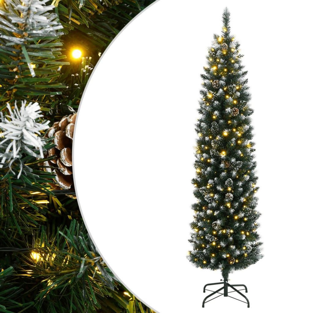 VIDAXL Sapin de Noël artificiel mince 300 LED 210 cm