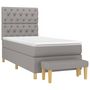 Voir la diapositive 3 : VIDAXL Sommier a lattes de lit avec matelas Gris clair 80x200 cm Tissu