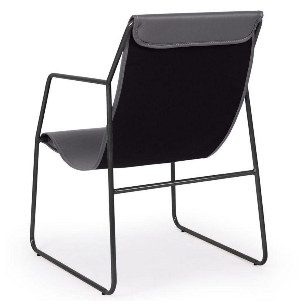Paris Prix Fauteuil Design en Métal  Lysio  88cm Gris & Noir