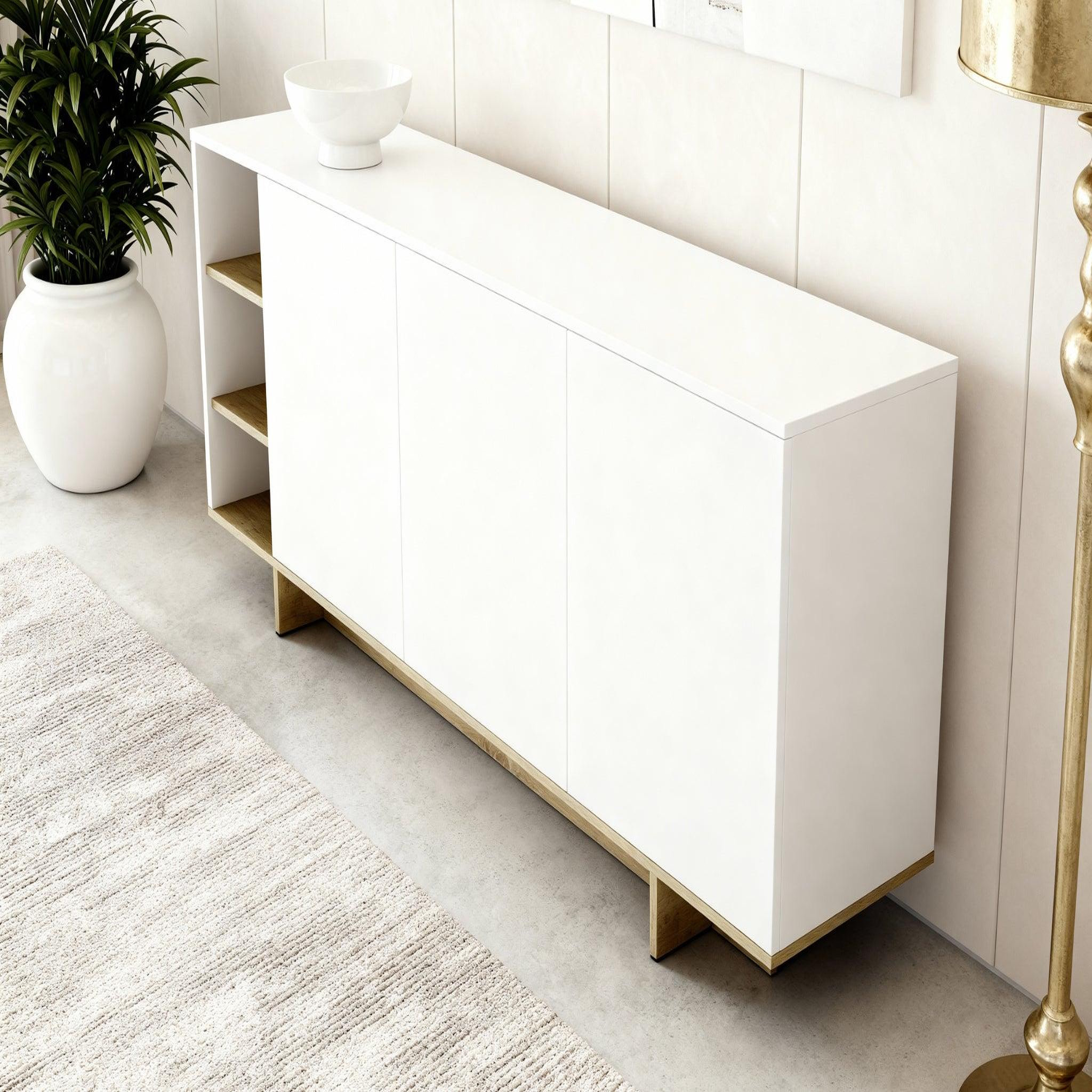 Voir la diapositive 3 : CASANOVA PARIS Calyo - buffet 3 portes 170cm en mélamine