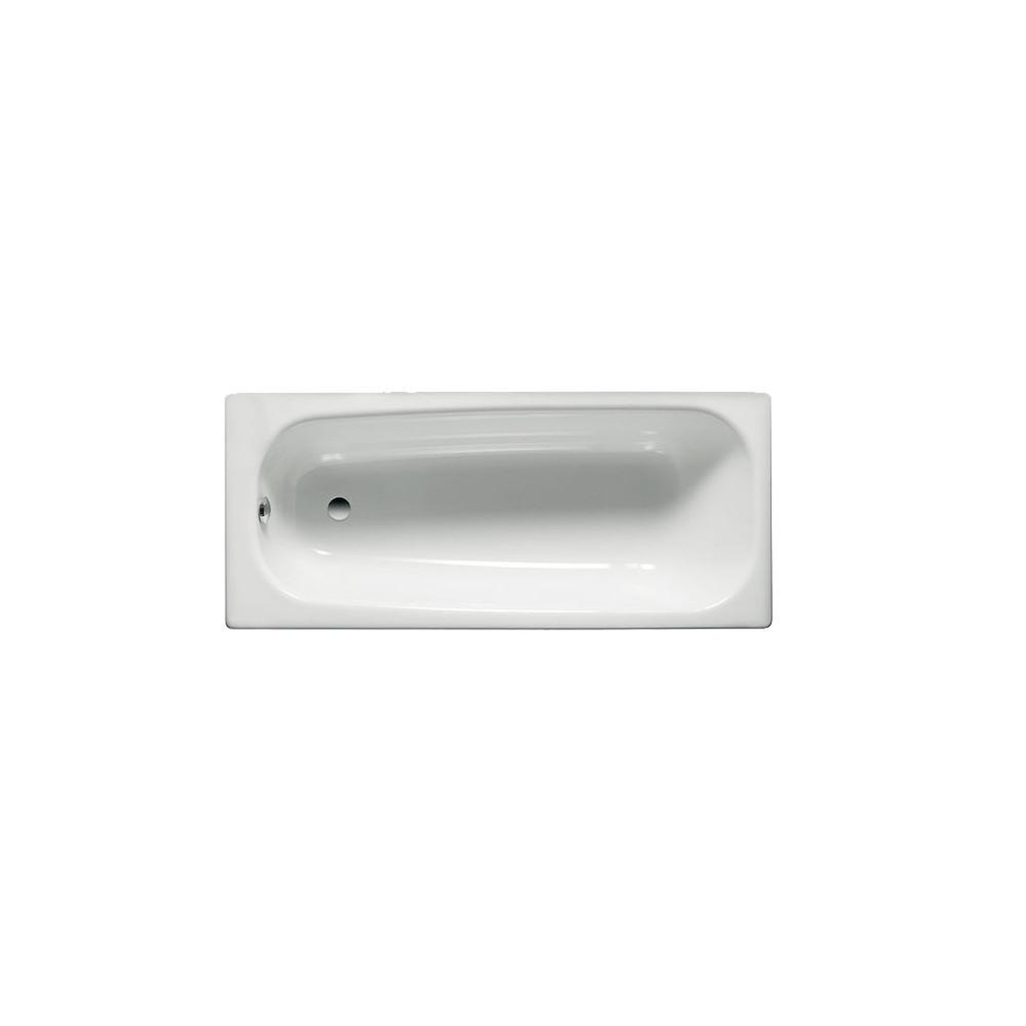 Roca Baignoire rectangulaire 150x70 cm en acier émaillé blanc, pose sur pieds, finition brillante