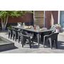 Voir la diapositive 3 : ALLIBERT by KETER Table de jardin - Rectangulaire - Coloris : gris graphite - En résine - 8 a 12 personnes - LIMA - Allibert by KETER