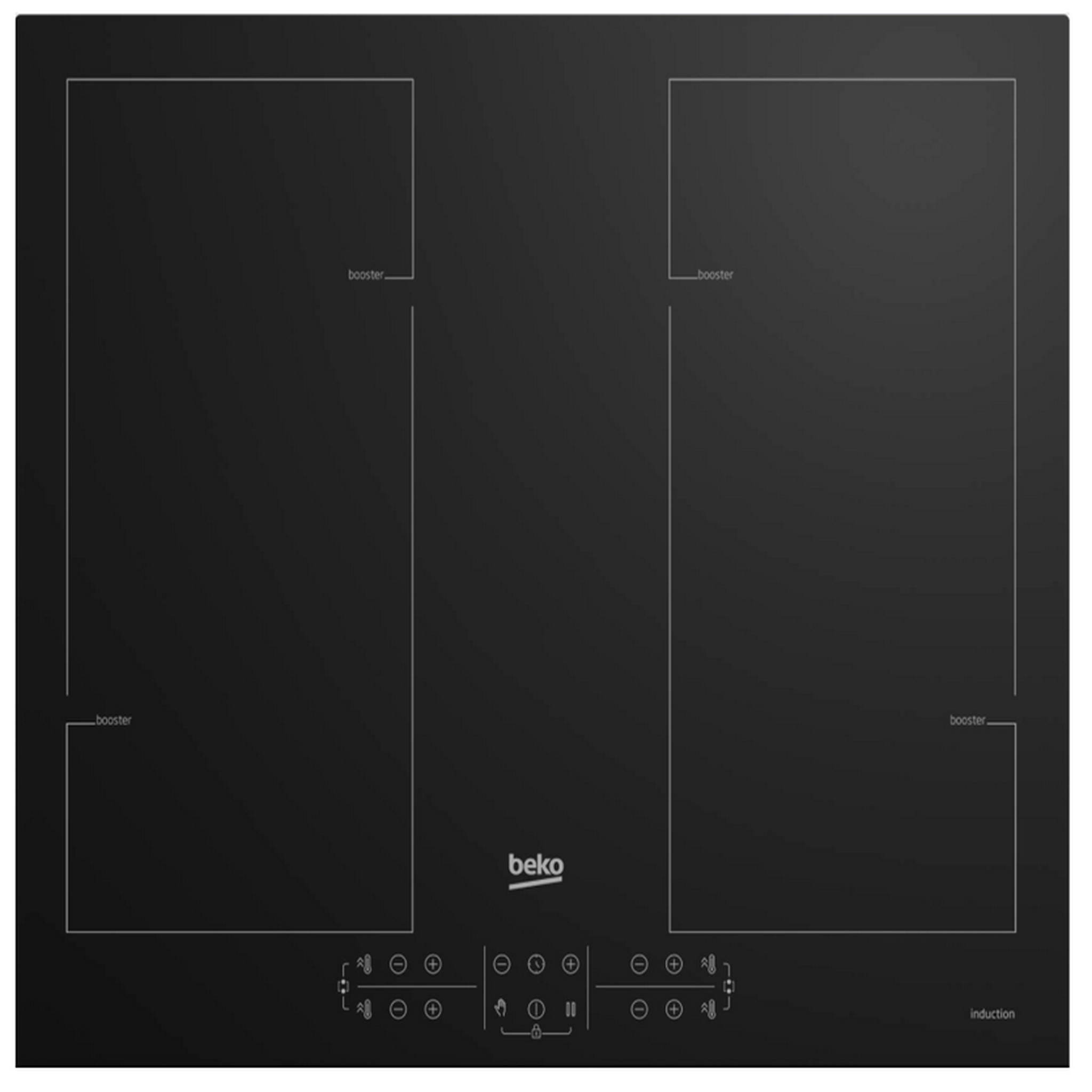 Beko Table de cuisson à induction 60cm 4 feux 7200w noir - hii64206f2mt