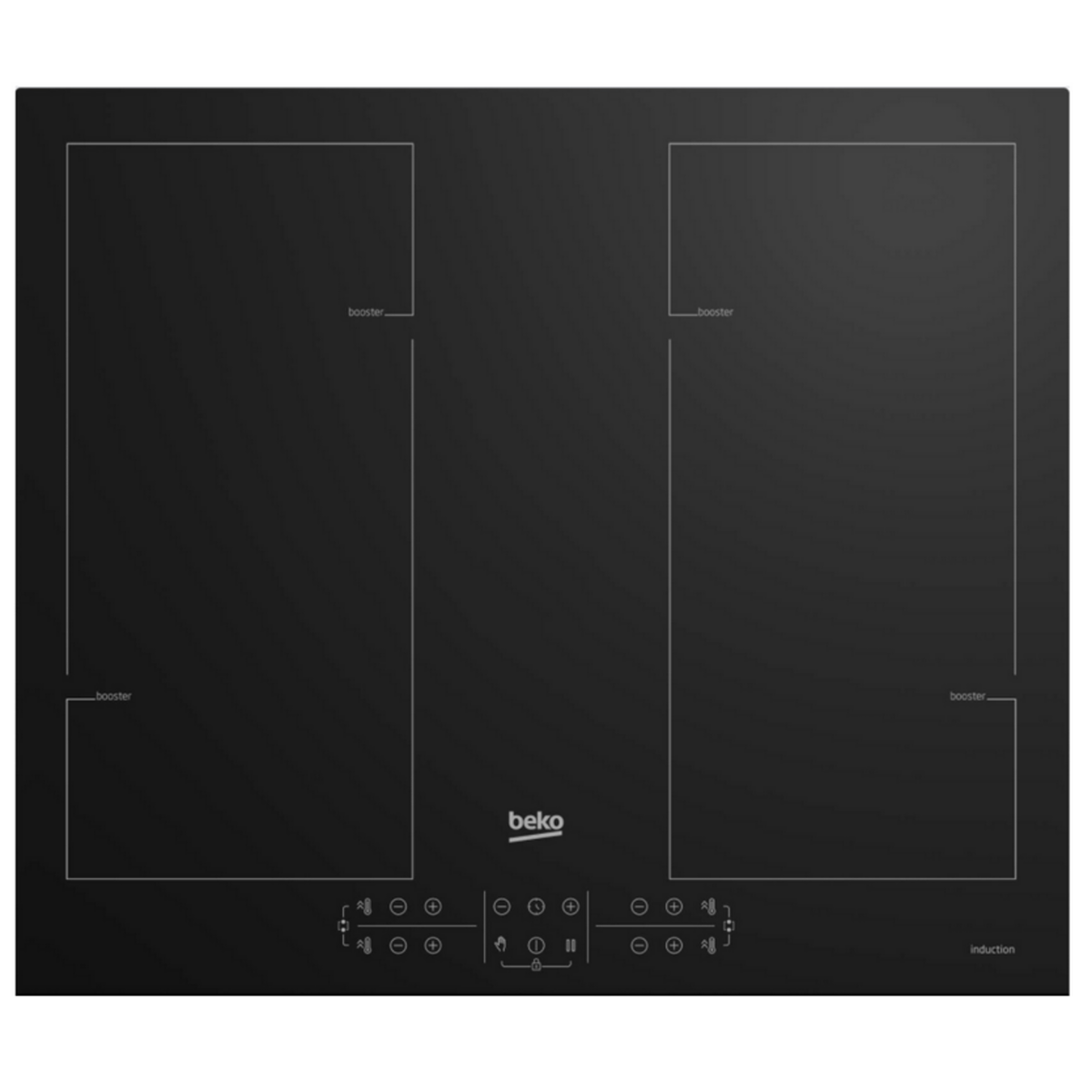 Beko Table de cuisson à induction 60cm 4 feux 7200w noir - hii64206f2mt