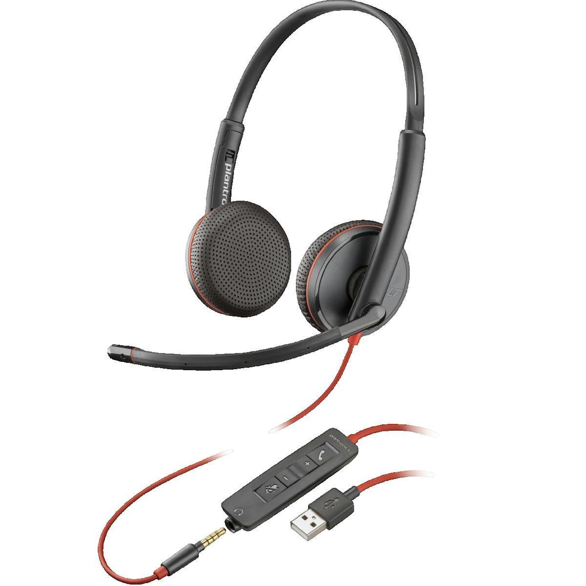 Voir la diapositive 2 : POLYCOM Casque Poly Blackwire 3225 avec microphone à réduction de bruit