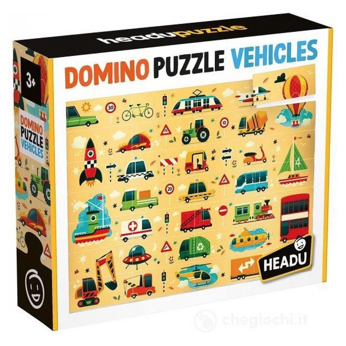 HEADU Domino Puzzle Les Vehicules