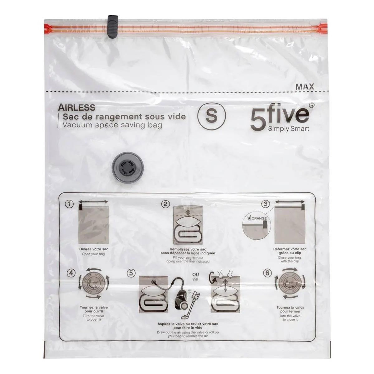FIVE Sac de Rangement  Air Flat  59cm Transparent