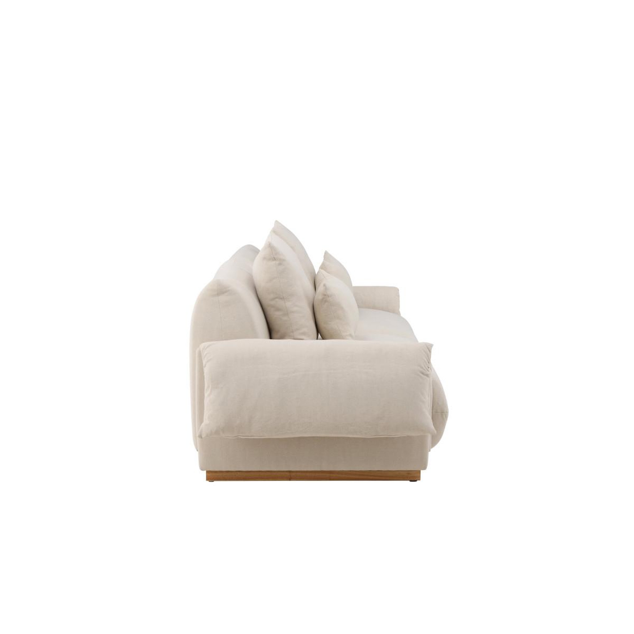 Voir la diapositive 3 : Paris Prix Canapé 3 Places Effet Lin  Mollosund  237cm Beige