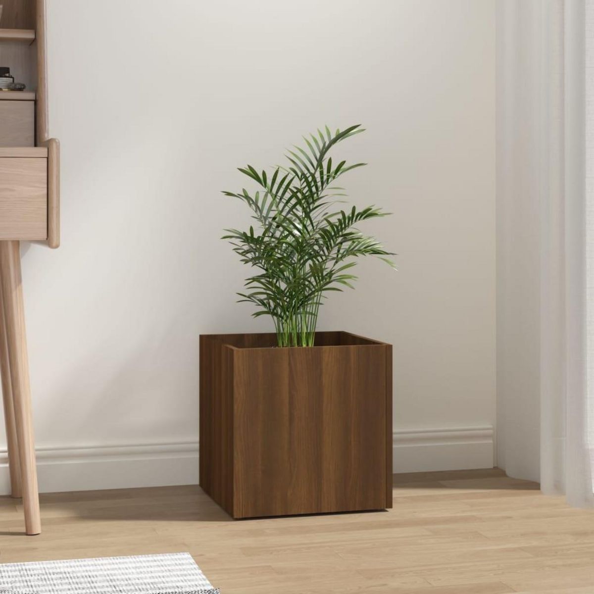 VIDAXL Jardiniere Chene marron 40x40x40 cm Bois d'ingenierie