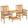 Voir la diapositive 1 : VIDAXL Chaises de jardin avec table a the et coussins Acacia solide