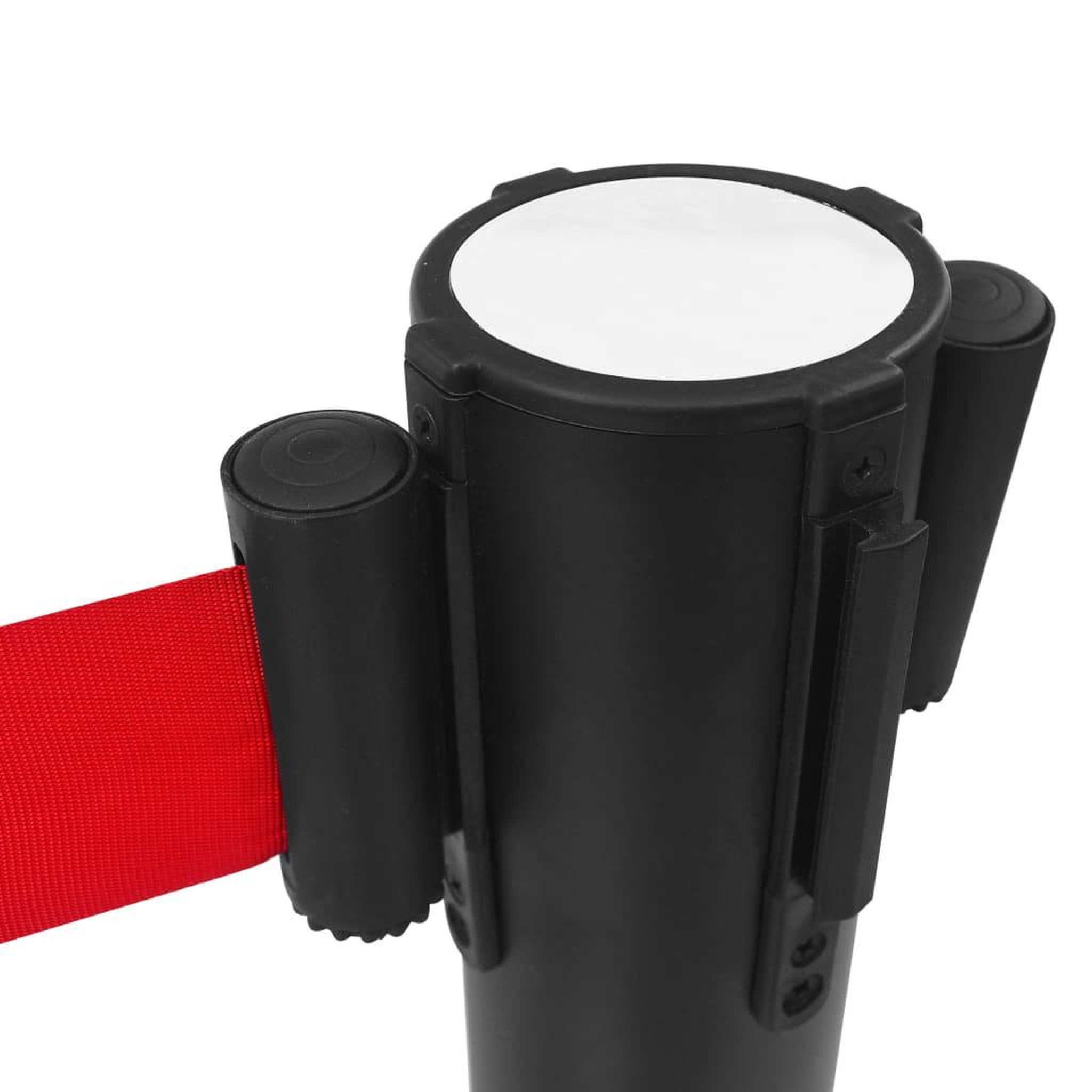 Voir la diapositive 4 : VIDAXL Colonnes avec bandes 4 pcs Barriere d'aeroport Fer Noir