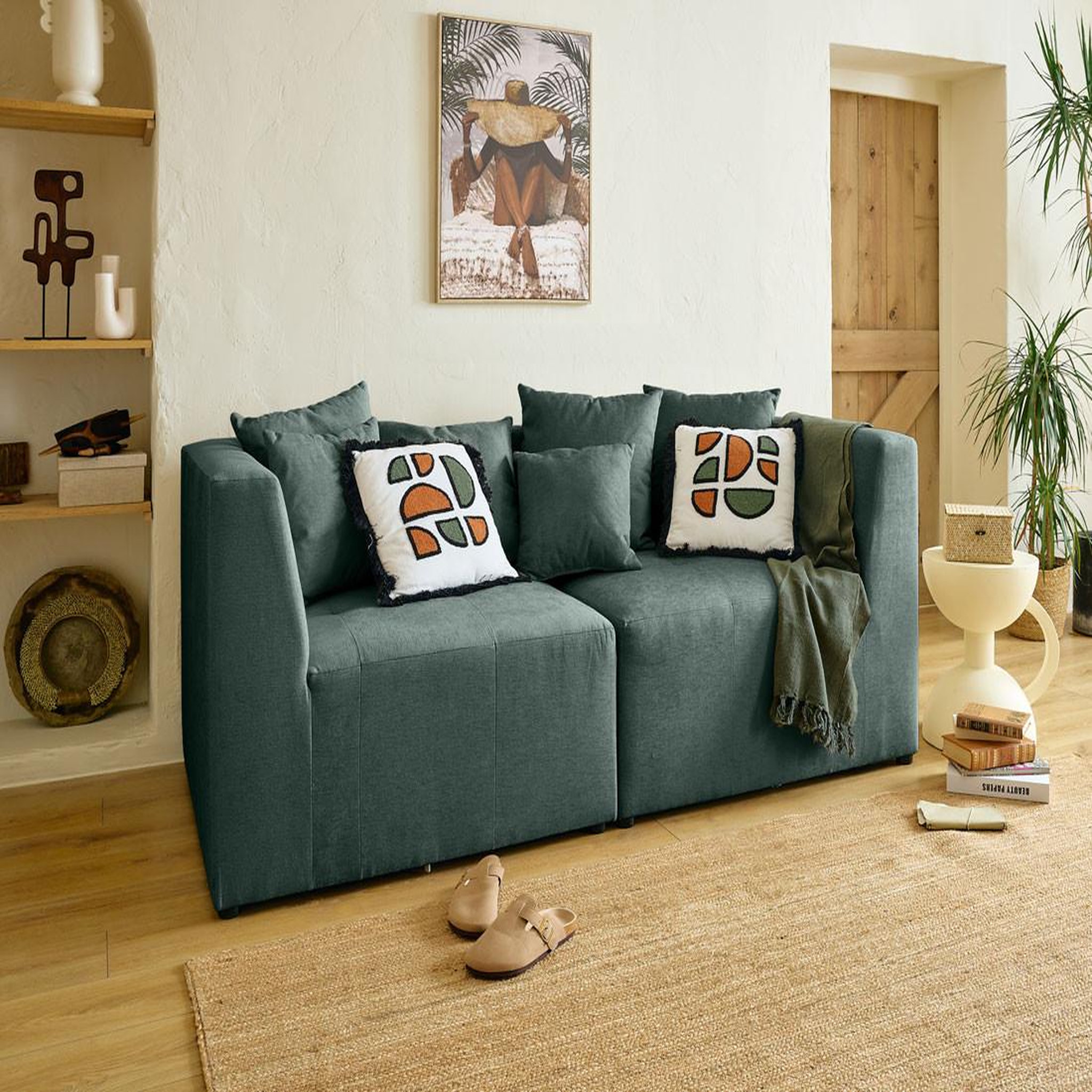 Voir la diapositive 2 : BEST MOBILIER Amalfi - module d'angle réversible - en tissu