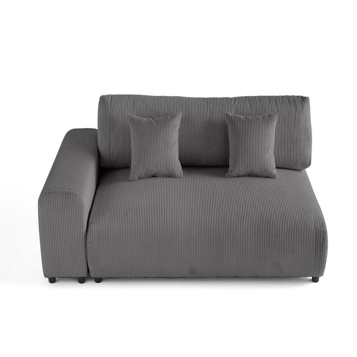 LISA DESIGN Garance - module d'assise 3 places avec accoudoir gauche - en velours côtelé