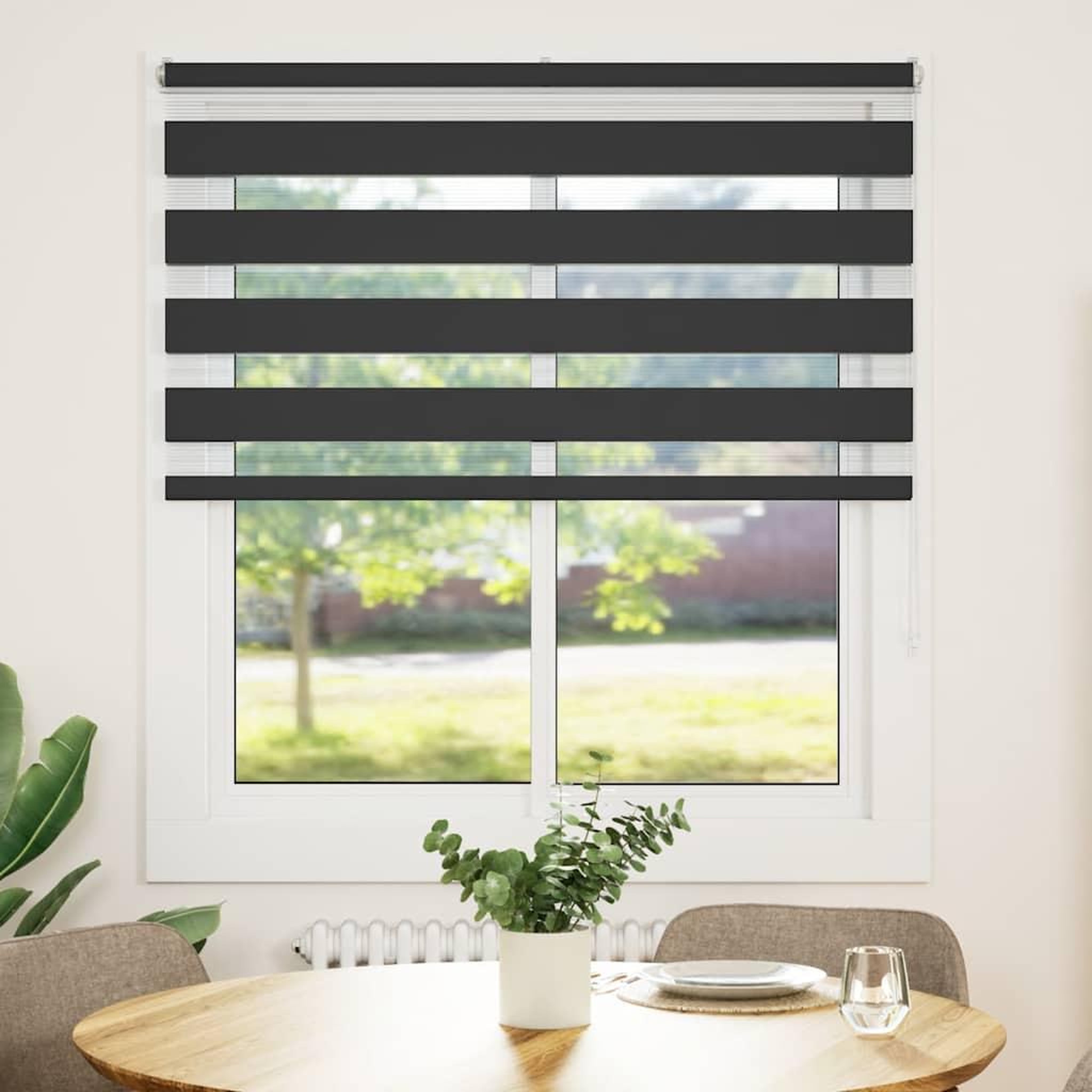 Voir la diapositive 2 : VIDAXL Store zebre noir 130x150 cm largeur du tissu 125,9 cm polyester