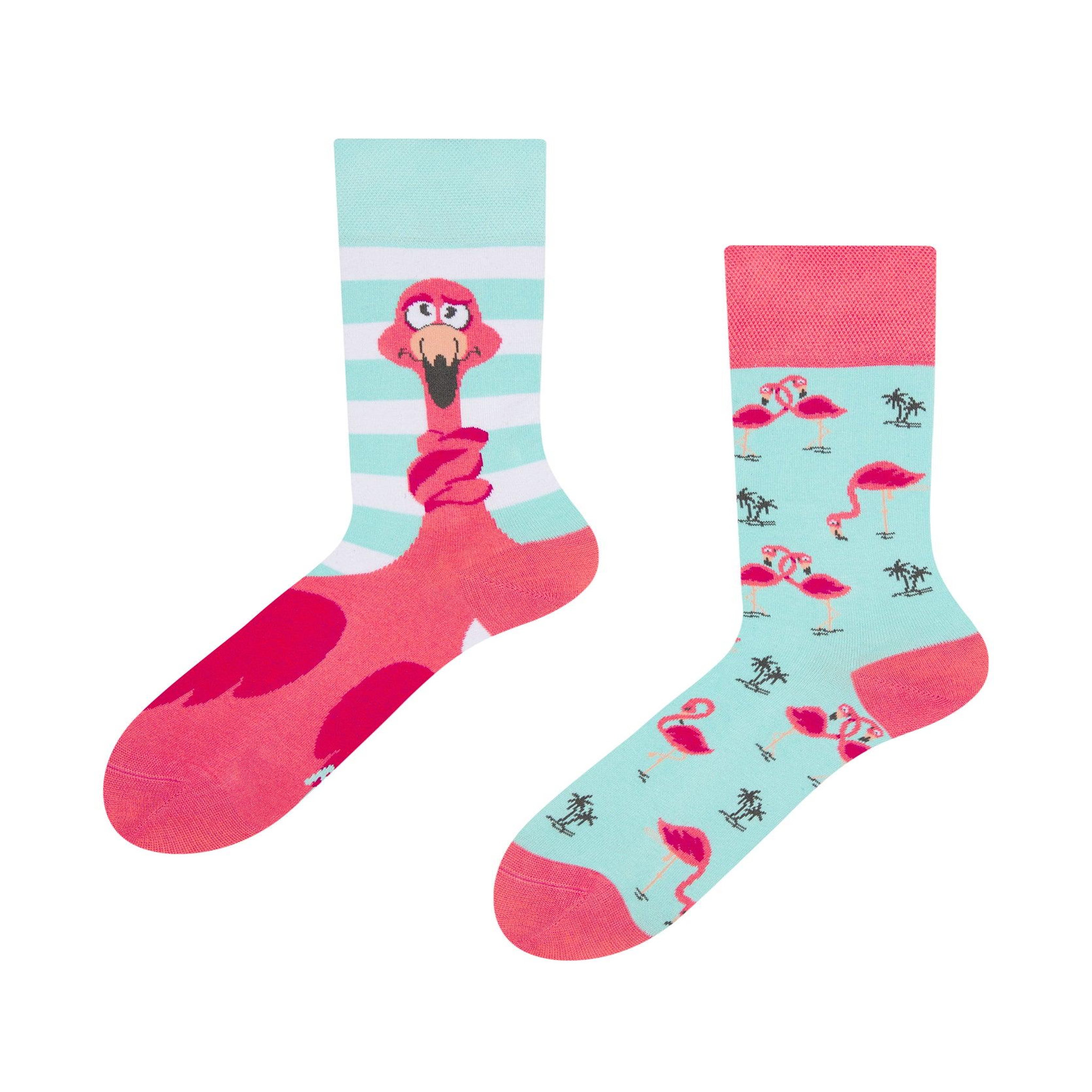 DEDOLES Chaussettes nœuds de flamants. Coloris disponibles : Multicolore