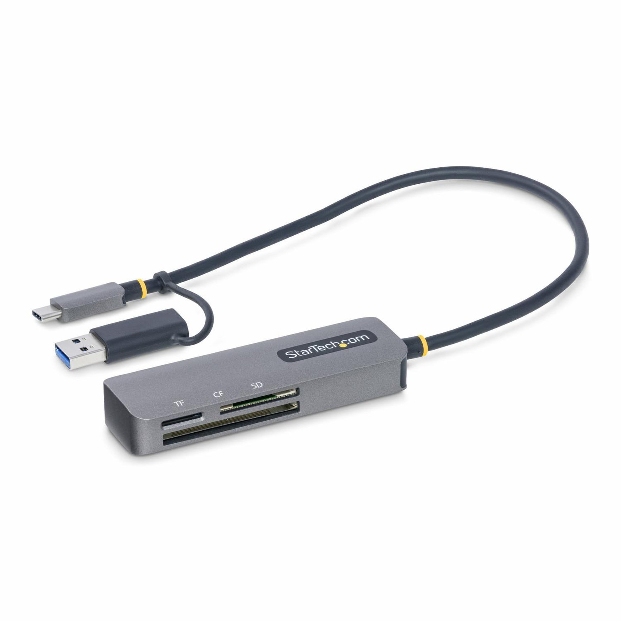 Voir la diapositive 2 : Startech StarTech.com Lecteur de Cartes Mémoire Multi-Média, Lecteur de Cartes SD/microSD/CompactFlash, Adaptateur de Cartes Portables USB 5Gbps, Lecteur de Cartes USB-C avec Adaptateur USB-A - Compatible avec tous les OS