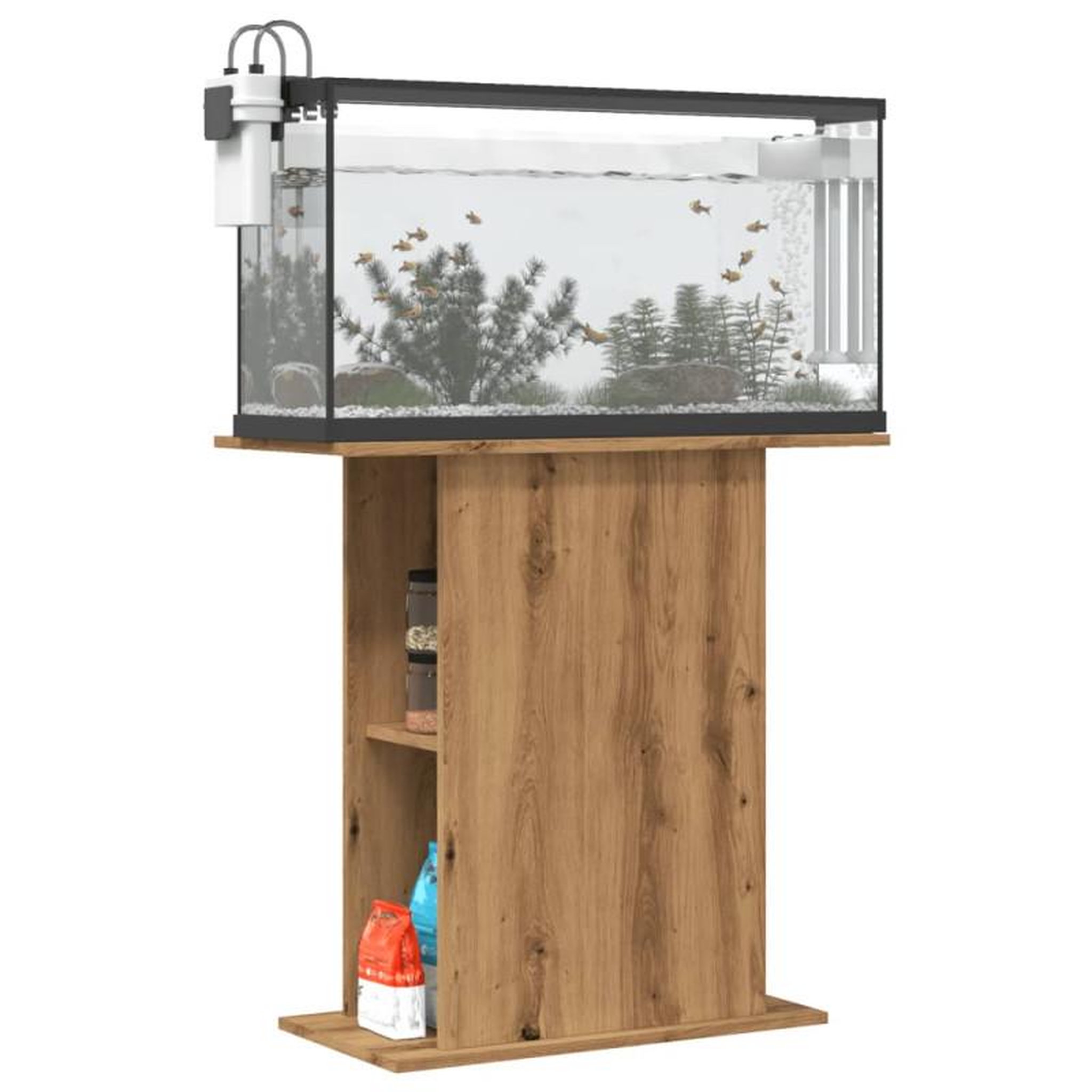 Voir la diapositive 3 : VIDAXL Support d aquarium chêne artisanal 36x75x72,5cm bois ingénierie