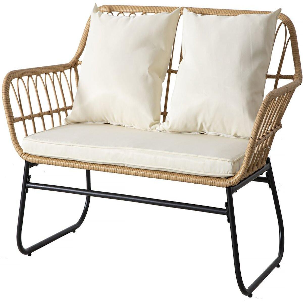 Habitat et Jardin Salon de jardin rotin  Melo  - 4 personnes - Blanc/Marron