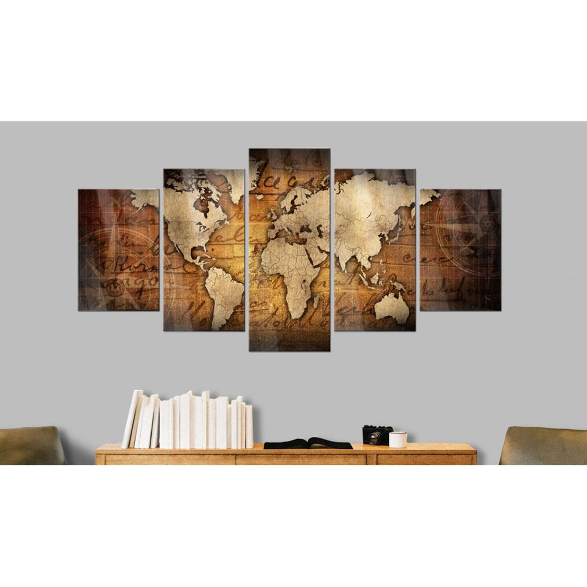 Voir la diapositive 2 : Paris Prix Tableau sur Verre Acrylique  Acrylic Prints – Bronze Map I