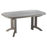 GROSFILLEX Table de jardin - Résine - Taupe - 165x100cm - VEGA