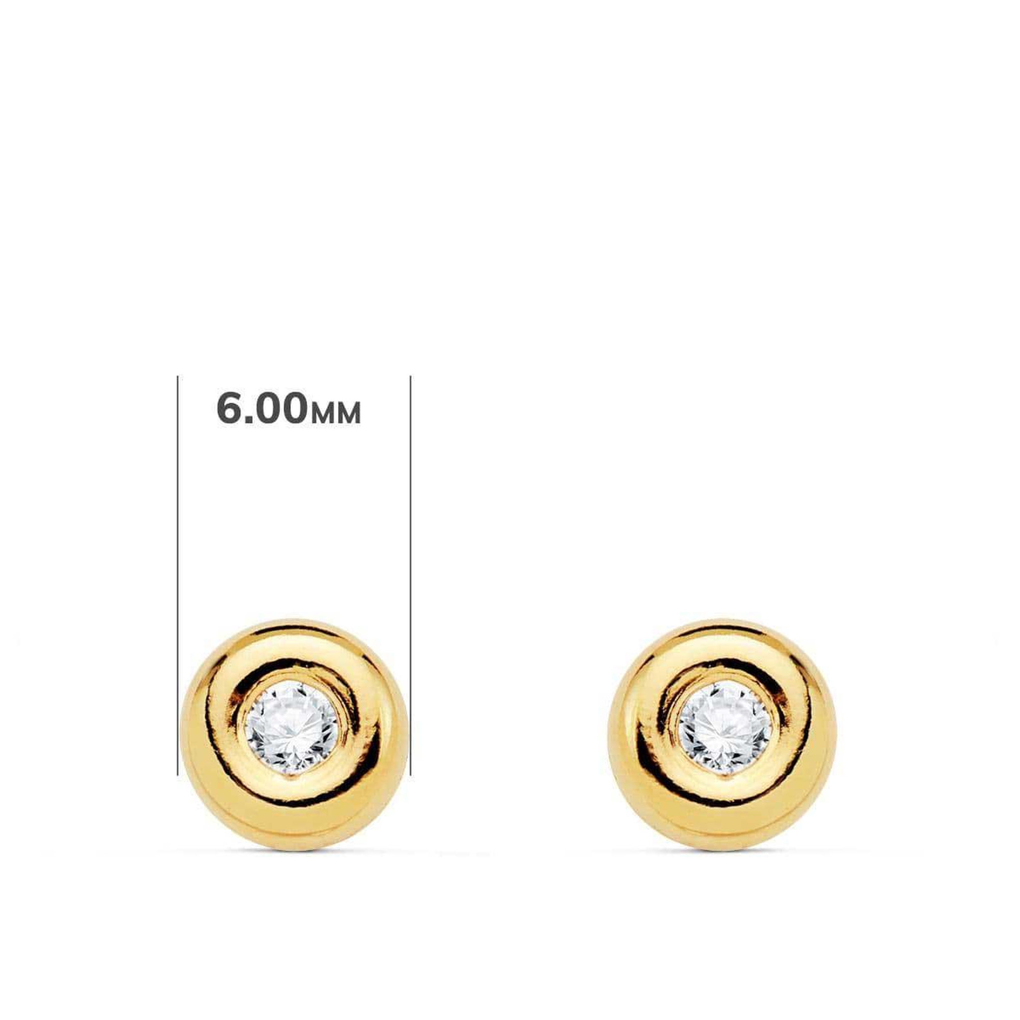 Voir la diapositive 2 : L'ATELIER D'AZUR Boucles d'Oreilles Solitaires Diamants de Synthèse 0.14 Carats - Or 18 Carats 750 Jaune