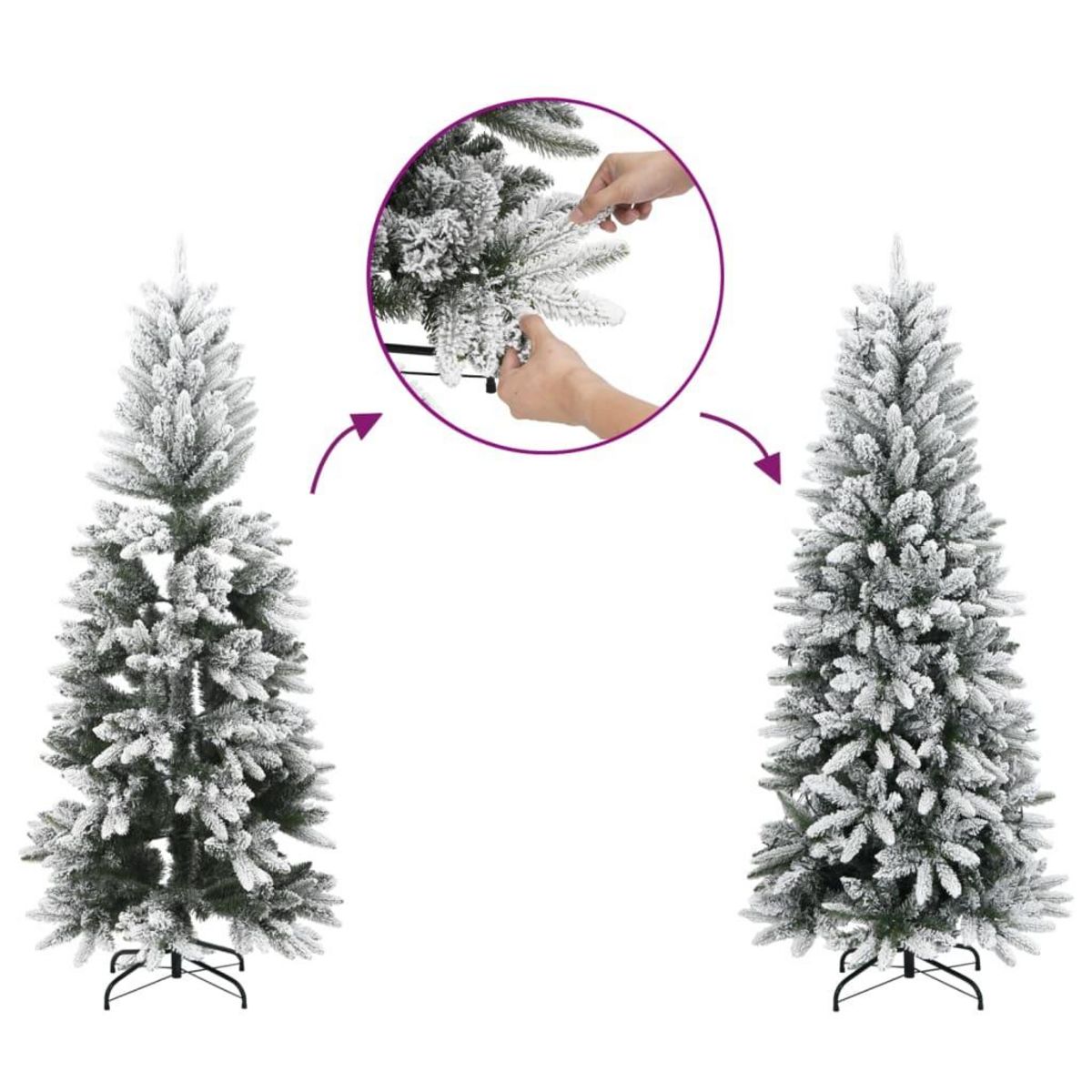 VIDAXL Sapin de Noël artificiel 150 LED et neige floquee 150 cm