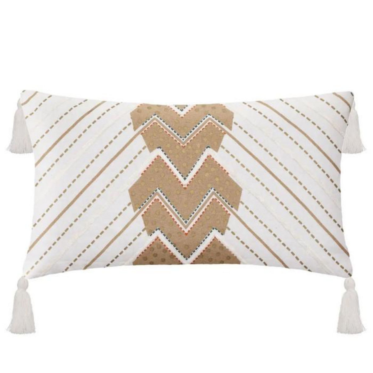 ATMOSPHERA Housse de Coussin  Grafik  30x50cm Ocre & Blanc