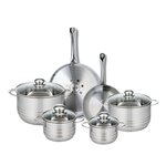 ELO Ensemble de 2 Poêles de cuisson 24 et 28 cm et 4 faitouts 14, 16, 20 et 24 cm Elo Profi Brillant