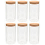 Voir la diapositive 2 : VIDAXL 6pcs Pots de conservation en verre et couvercle en liège 1400ml
